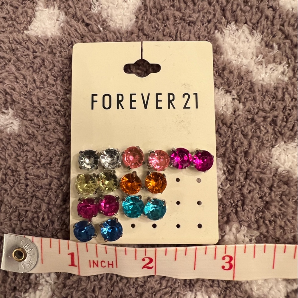Forever 21 various size costume jewelry stud earrings. Multi colors. NWT.